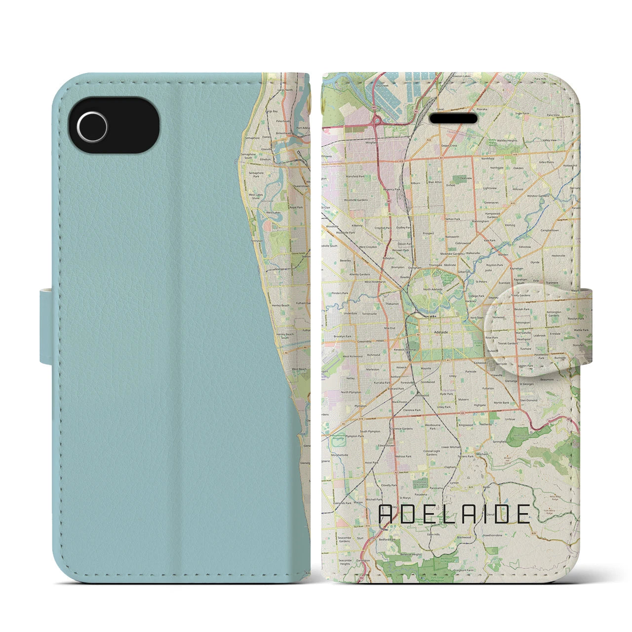 【アデレード（オーストラリア）】地図柄iPhoneケース（手帳タイプ）