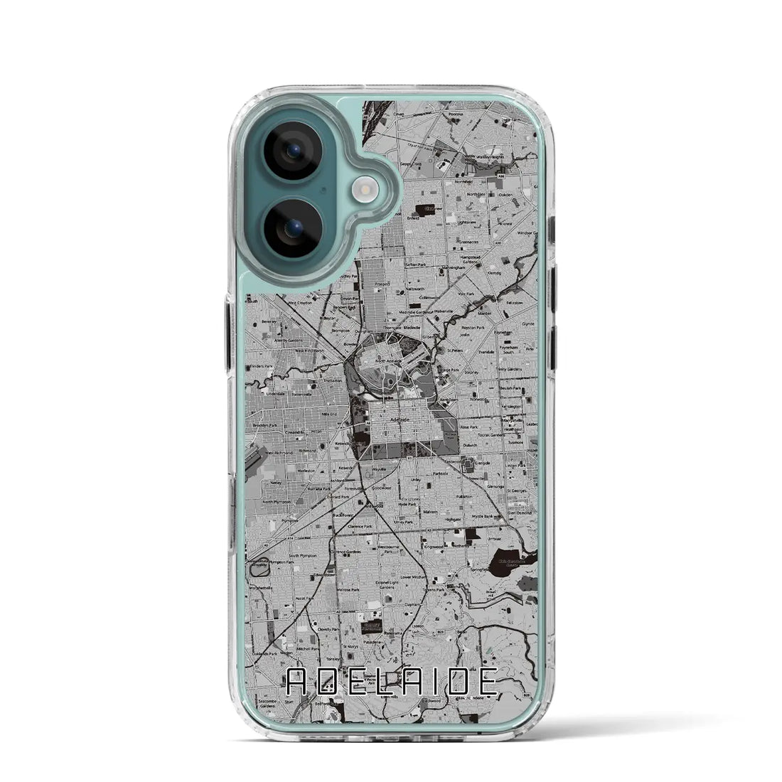 【アデレード（オーストラリア）】地図柄iPhoneケース（MagSafeタイプ）モノトーン・iPhone 16 Pro 用
