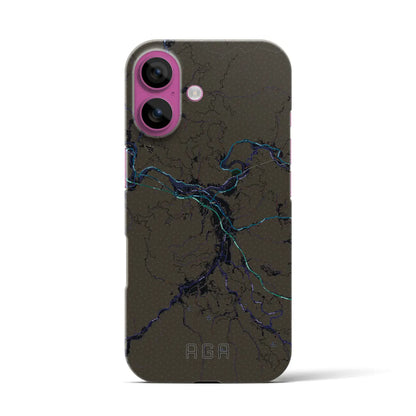 【阿賀（新潟県）】地図柄iPhoneケース（バックカバータイプ）