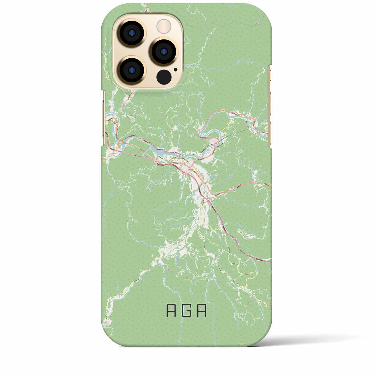【阿賀（新潟県）】地図柄iPhoneケース（バックカバータイプ）