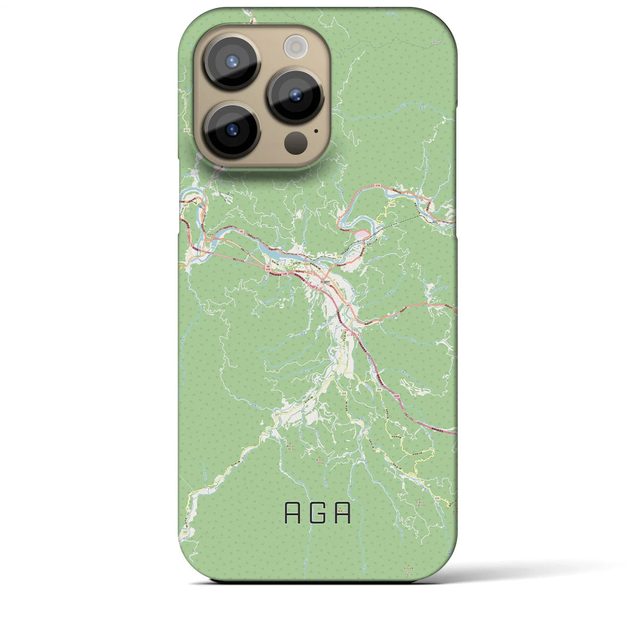 【阿賀（新潟県）】地図柄iPhoneケース（バックカバータイプ）