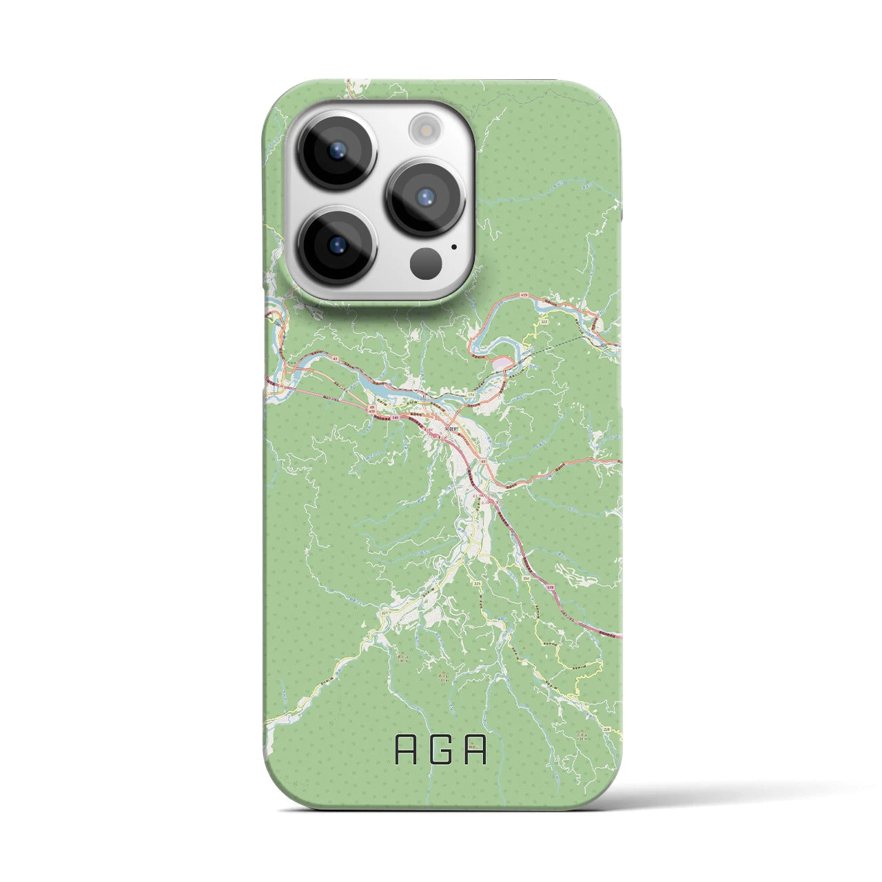 【阿賀（新潟県）】地図柄iPhoneケース（バックカバータイプ）