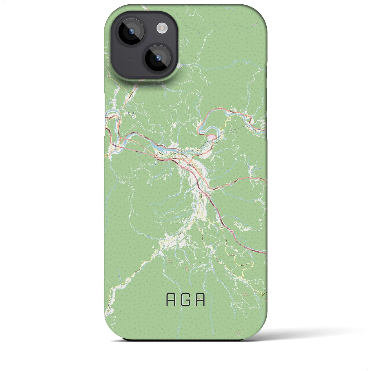 【阿賀（新潟県）】地図柄iPhoneケース（バックカバータイプ）