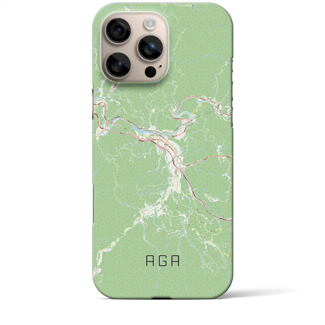 【阿賀（新潟県）】地図柄iPhoneケース（バックカバータイプ）
