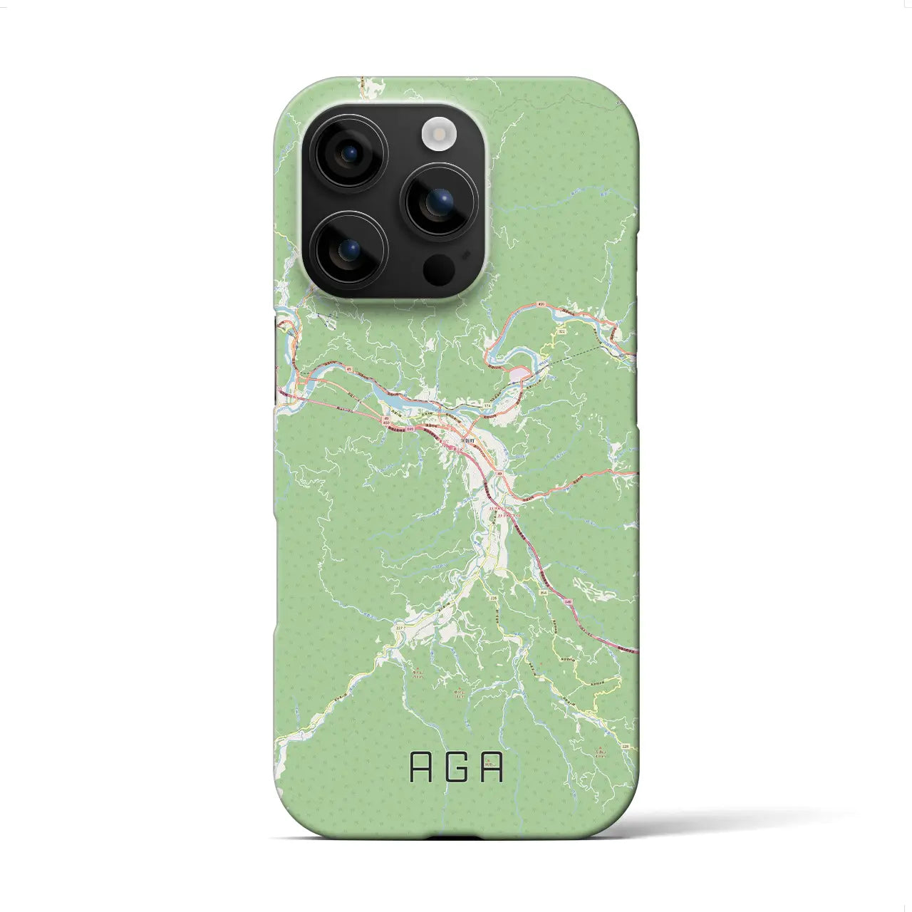 【阿賀（新潟県）】地図柄iPhoneケース（バックカバータイプ）