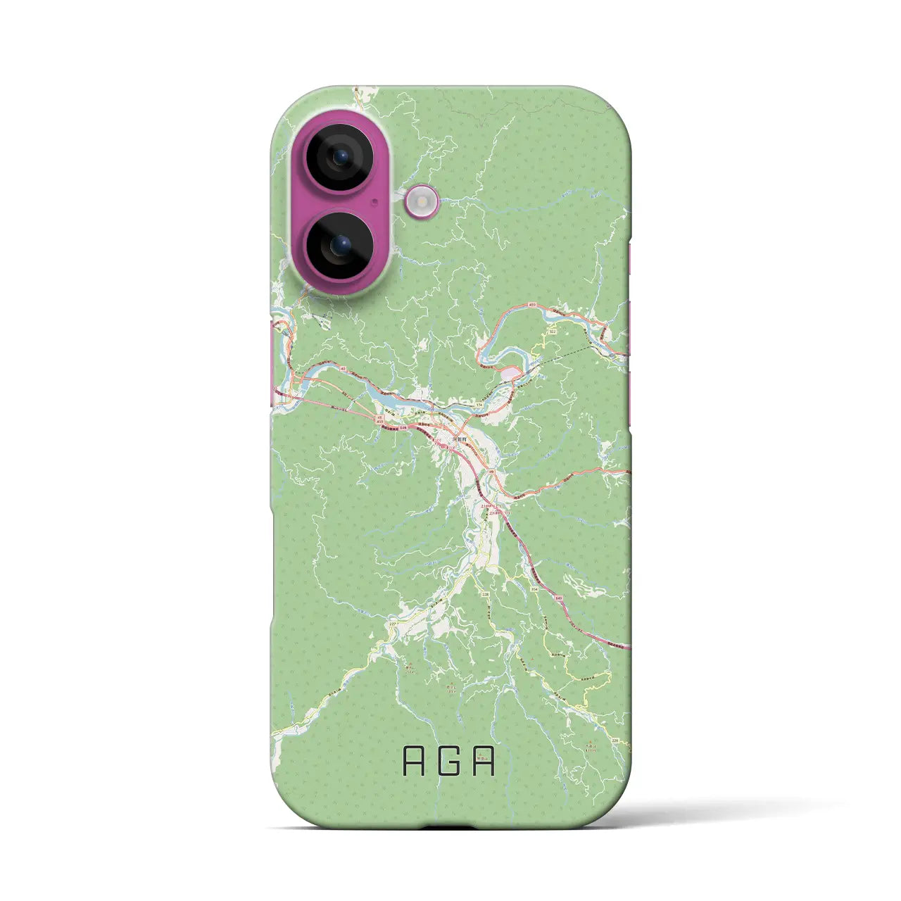 【阿賀（新潟県）】地図柄iPhoneケース（バックカバータイプ）