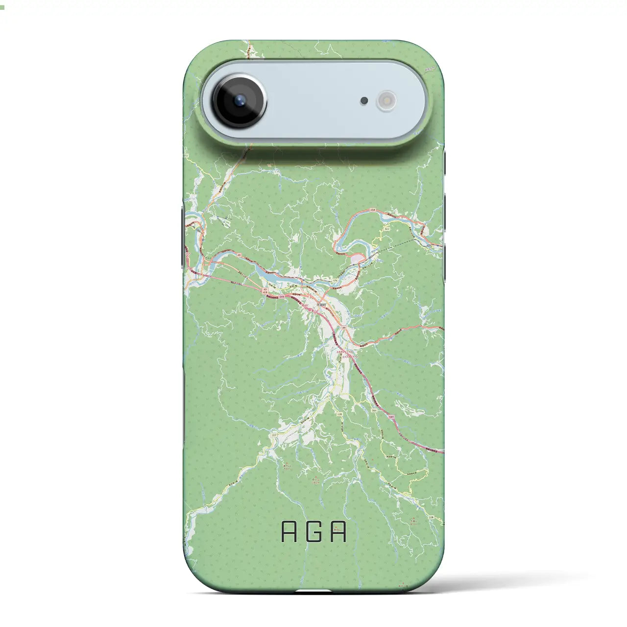 【阿賀（新潟県）】地図柄iPhoneケース（バックカバータイプ）ナチュラル・iPhone 17 Pro Max 用