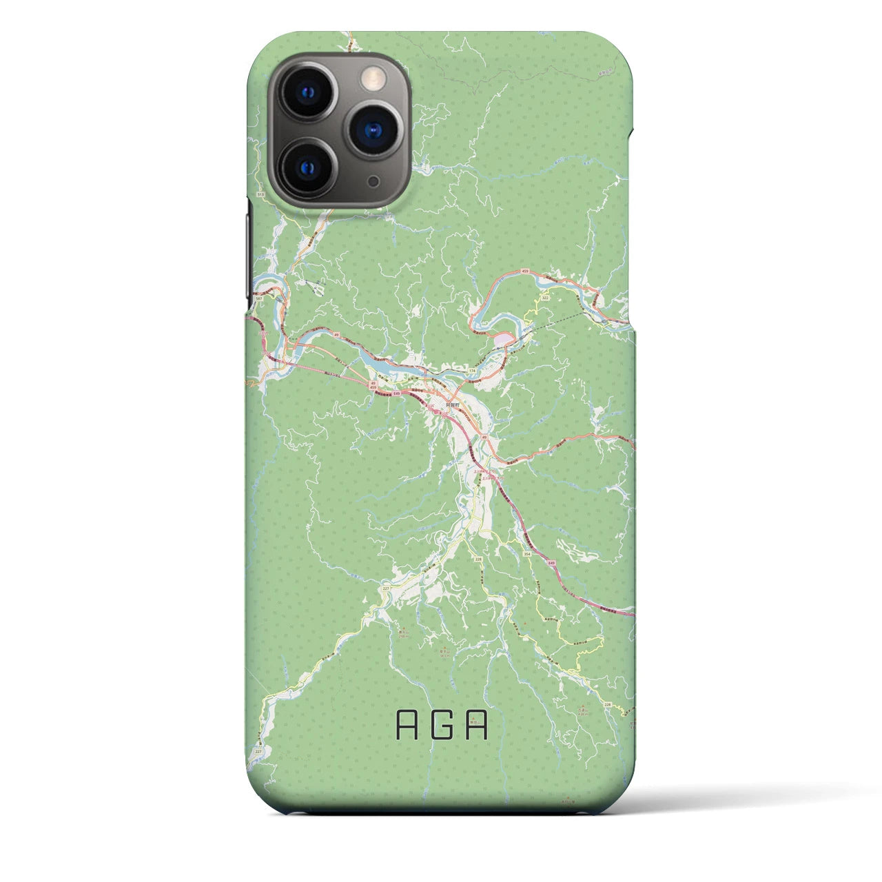 【阿賀（新潟県）】地図柄iPhoneケース（バックカバータイプ）