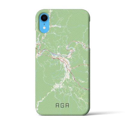 【阿賀（新潟県）】地図柄iPhoneケース（バックカバータイプ）