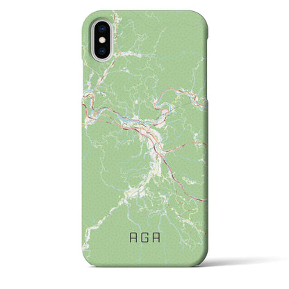 【阿賀（新潟県）】地図柄iPhoneケース（バックカバータイプ）