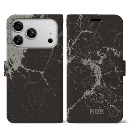 【阿賀（新潟県）】地図柄iPhoneケース（手帳タイプ）