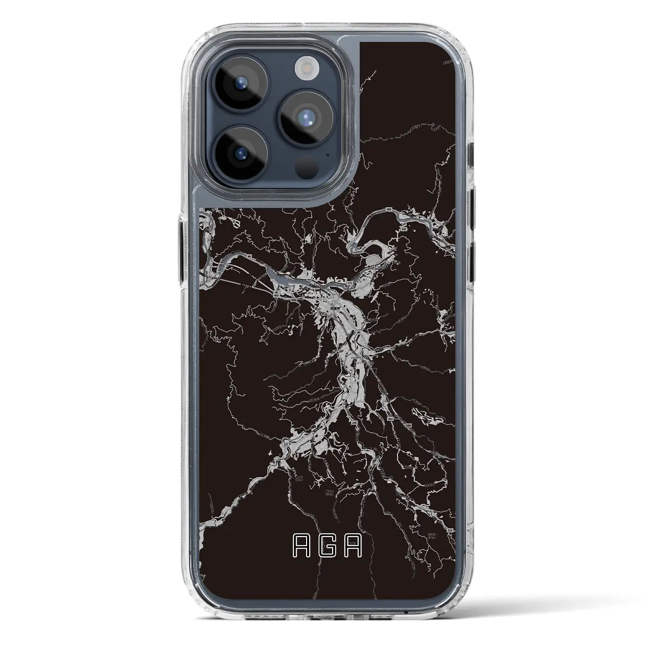 【阿賀（新潟県）】地図柄iPhoneケース（MagSafeタイプ）