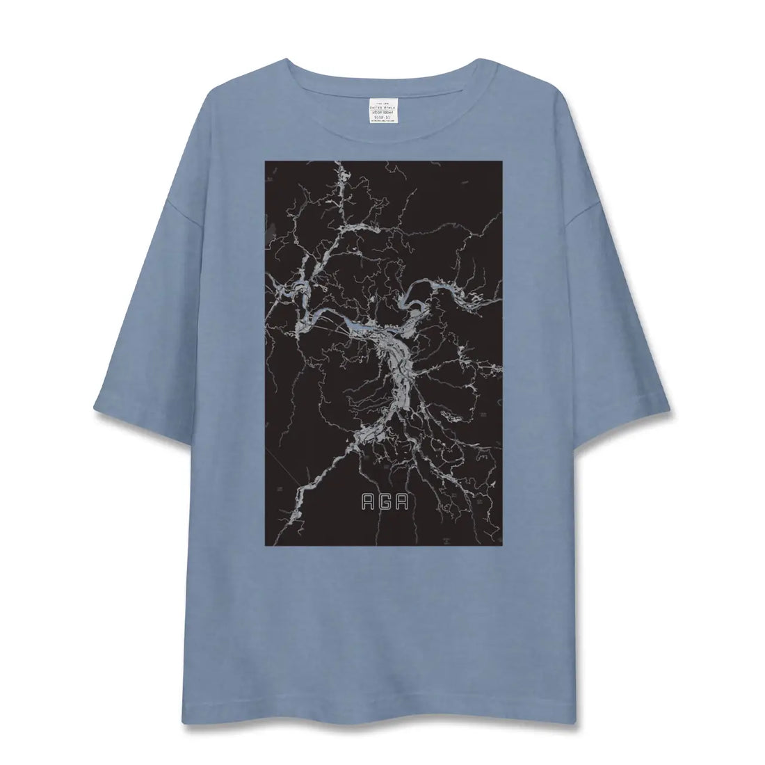 【阿賀（新潟県）】地図柄ビッグシルエットTシャツ