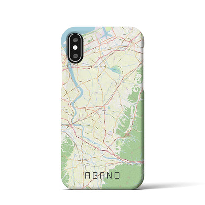 【阿賀野（新潟県）】地図柄iPhoneケース（バックカバータイプ）