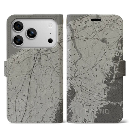 【阿賀野（新潟県）】地図柄iPhoneケース（手帳タイプ）