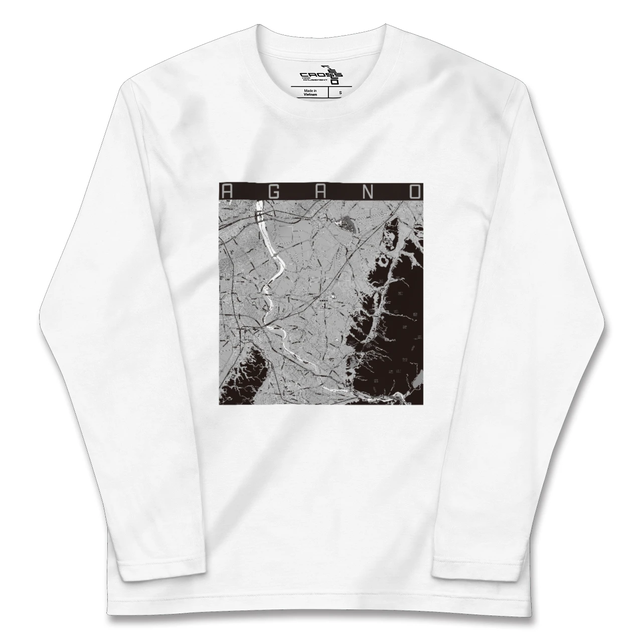 【阿賀野（新潟県）】地図柄ロングスリーブTシャツ