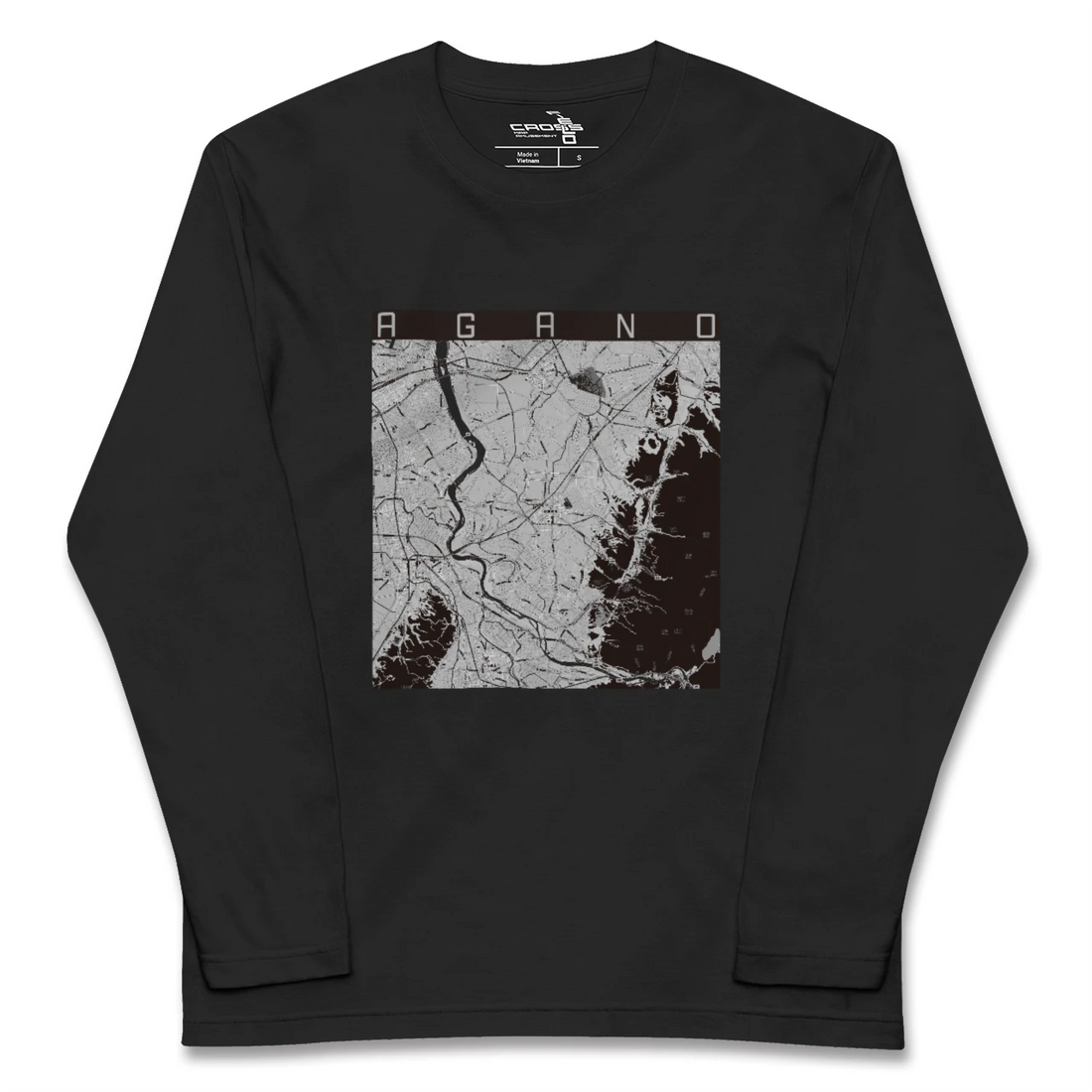 【阿賀野（新潟県）】地図柄ロングスリーブTシャツ