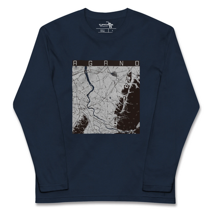 【阿賀野（新潟県）】地図柄ロングスリーブTシャツ