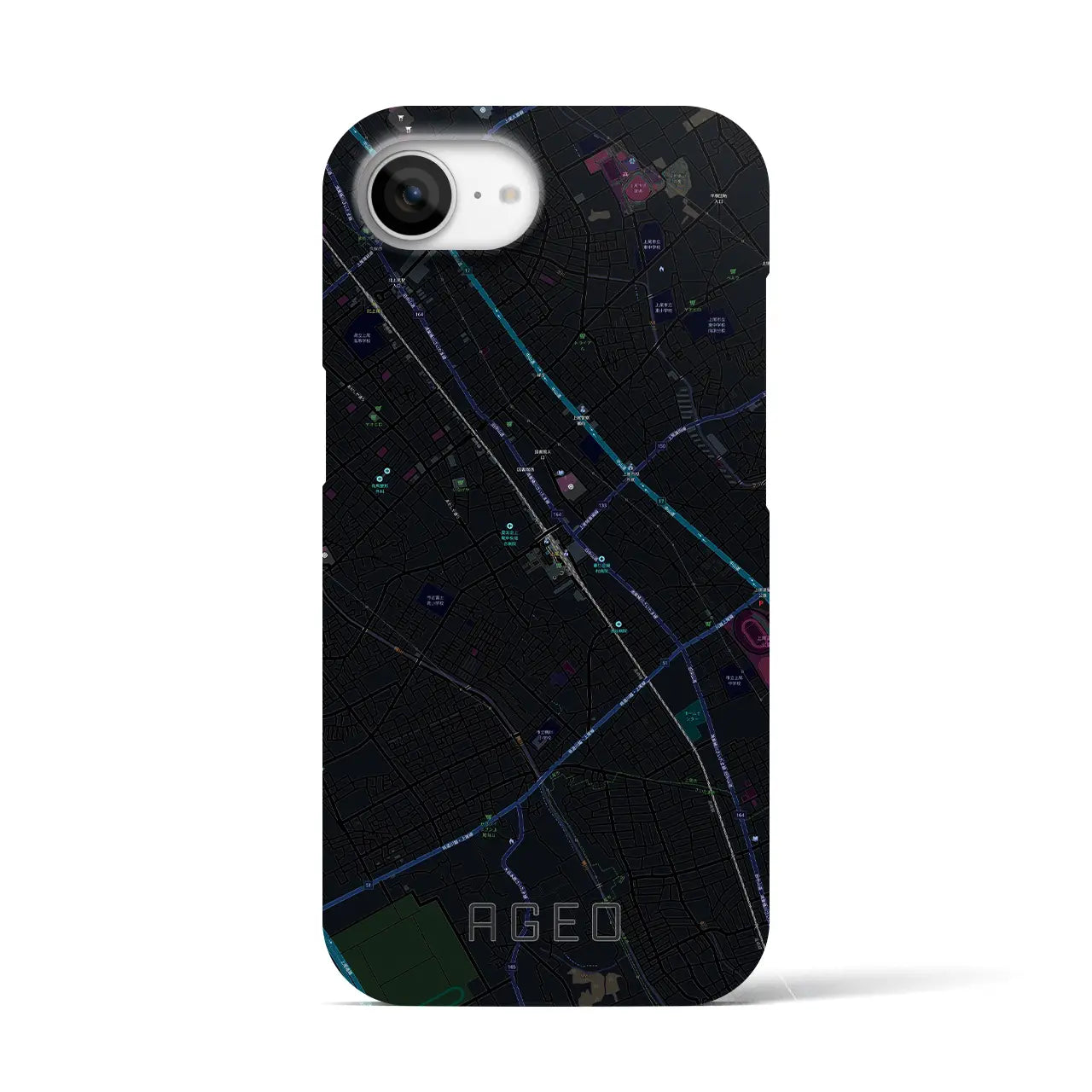 【上尾（埼玉県）】地図柄iPhoneケース（バックカバータイプ）