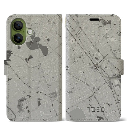 【上尾（埼玉県）】地図柄iPhoneケース（手帳タイプ）