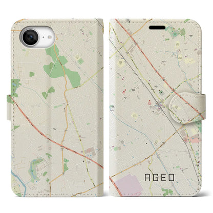 【上尾（埼玉県）】地図柄iPhoneケース（手帳タイプ）