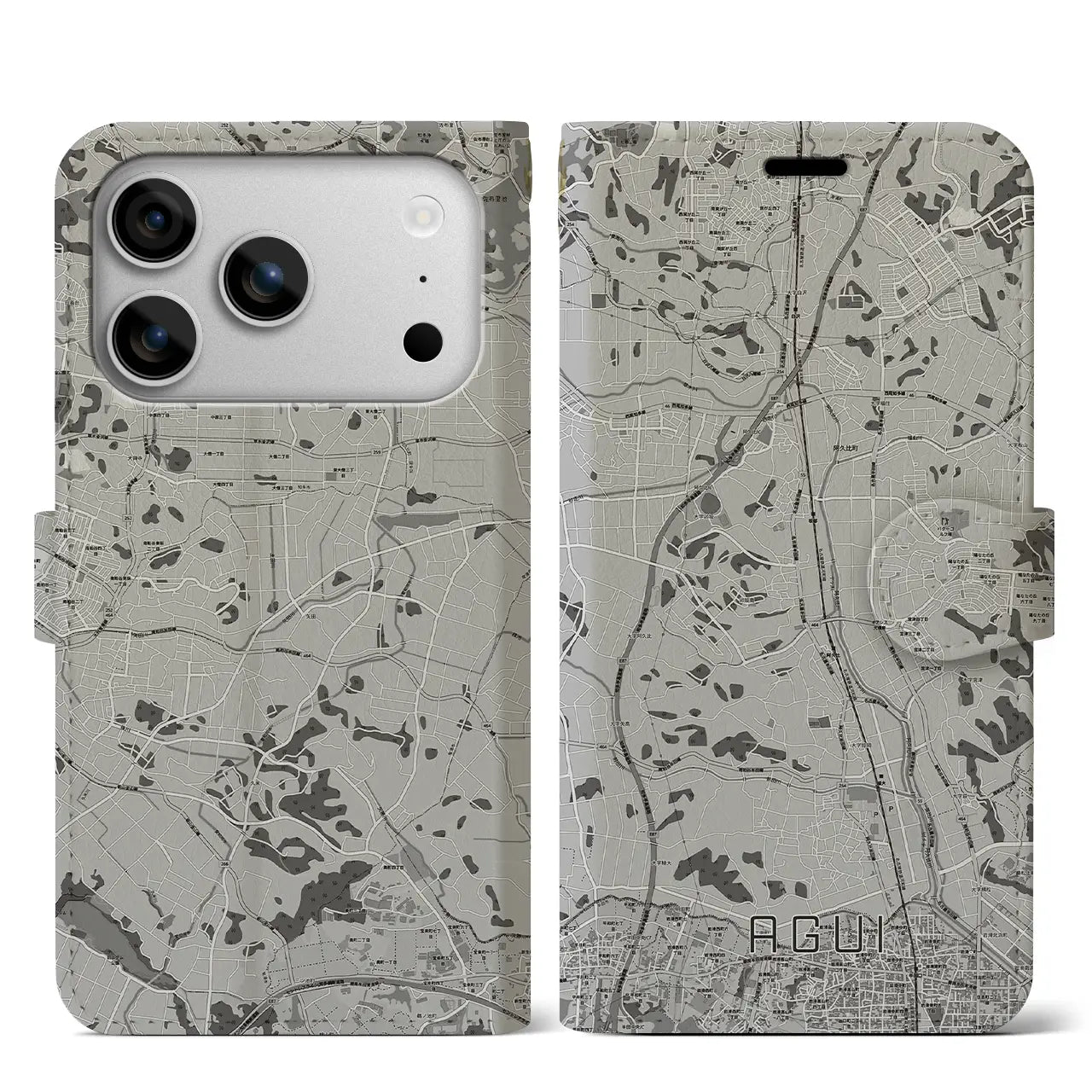 【阿久比（愛知県）】地図柄iPhoneケース（手帳タイプ）