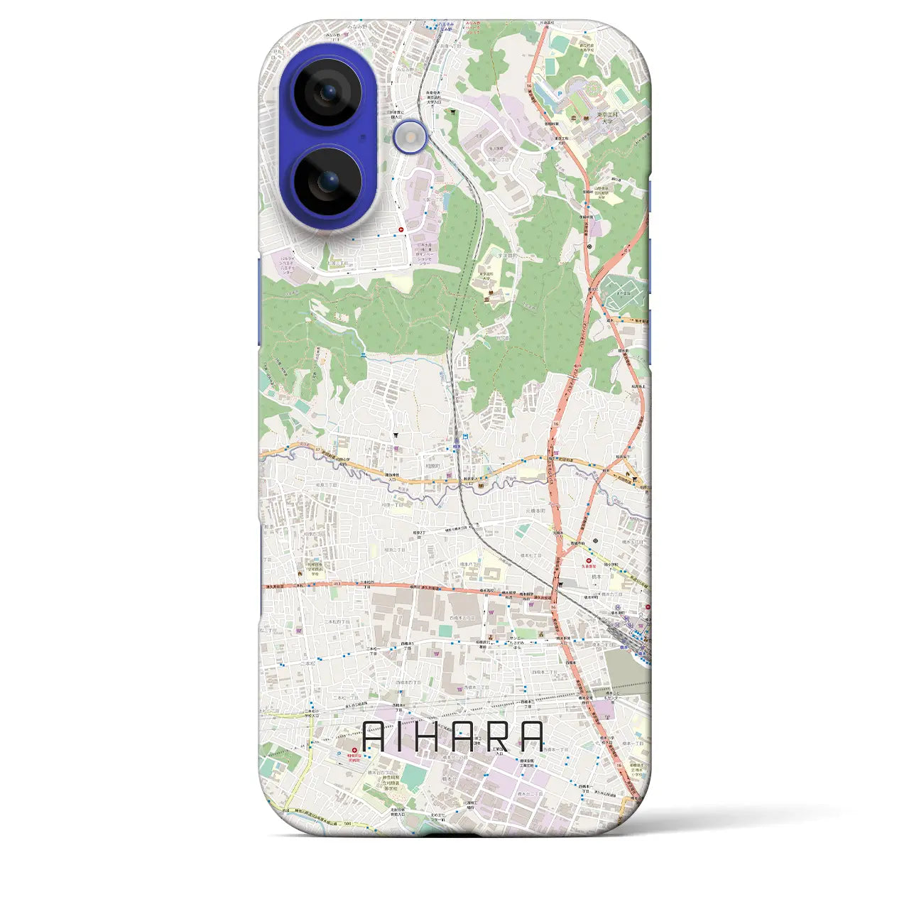 【相原（東京都）】地図柄iPhoneケース（バックカバータイプ）ブラック・iPhone 16 Pro Max 用