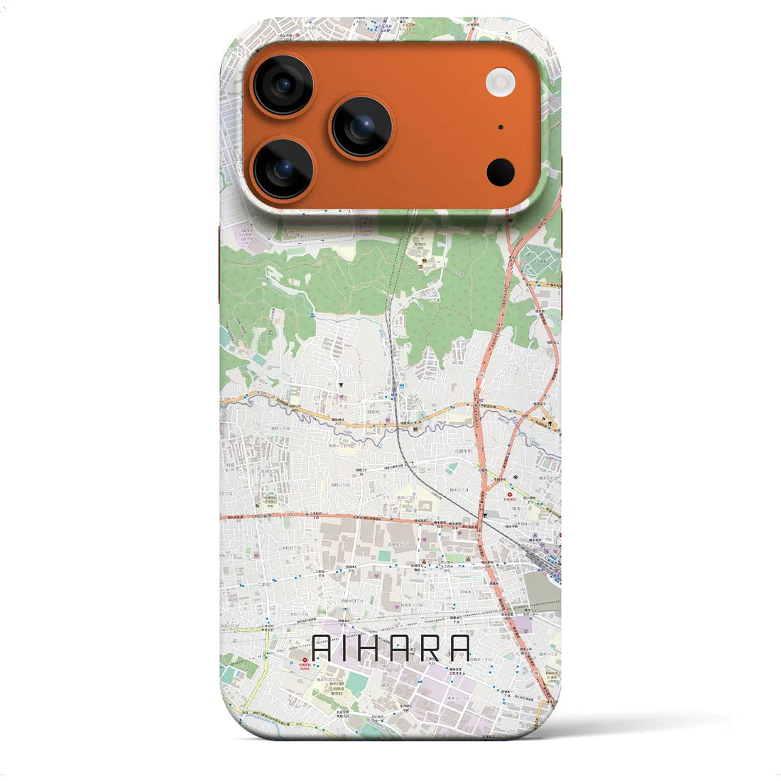 【相原（東京都）】地図柄iPhoneケース（バックカバータイプ）ブラック・iPhone 17 Pro Max 用