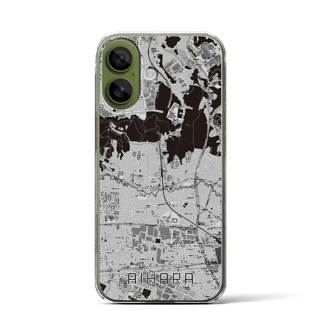 【相原(東京都)】地図柄iPhoneケース(クリアタイプ)モノトーン・iPhone 17 Pro Max 用