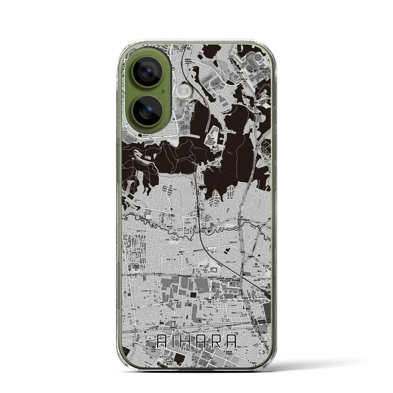【相原（東京都）】地図柄iPhoneケース（クリアタイプ）モノトーン・iPhone 17 Pro Max 用