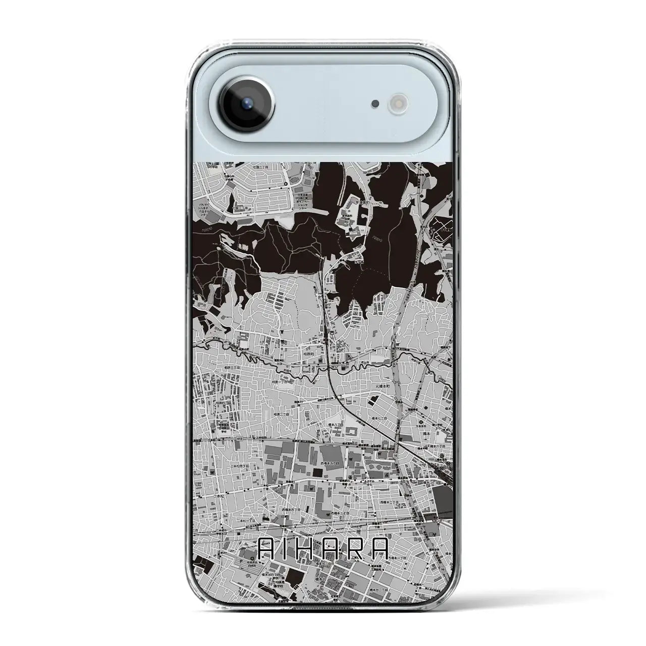 【相原（東京都）】地図柄iPhoneケース（クリアタイプ）モノトーン・iPhone 17 Pro Max 用