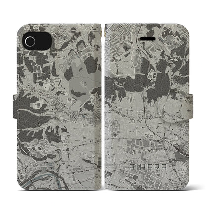 【相原（東京都）】地図柄iPhoneケース（手帳タイプ）モノトーン・iPhone SE（第3 / 第2世代） / 8 / 7 / 6s / 6 用