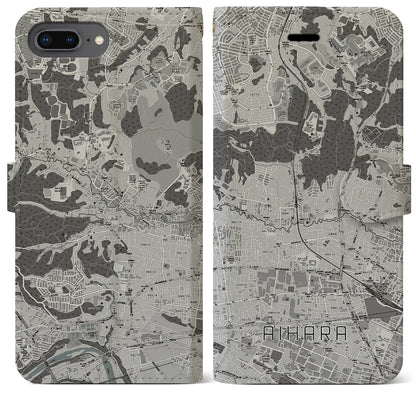 【相原（東京都）】地図柄iPhoneケース（手帳タイプ）モノトーン・iPhone 8Plus /7Plus / 6sPlus / 6Plus 用