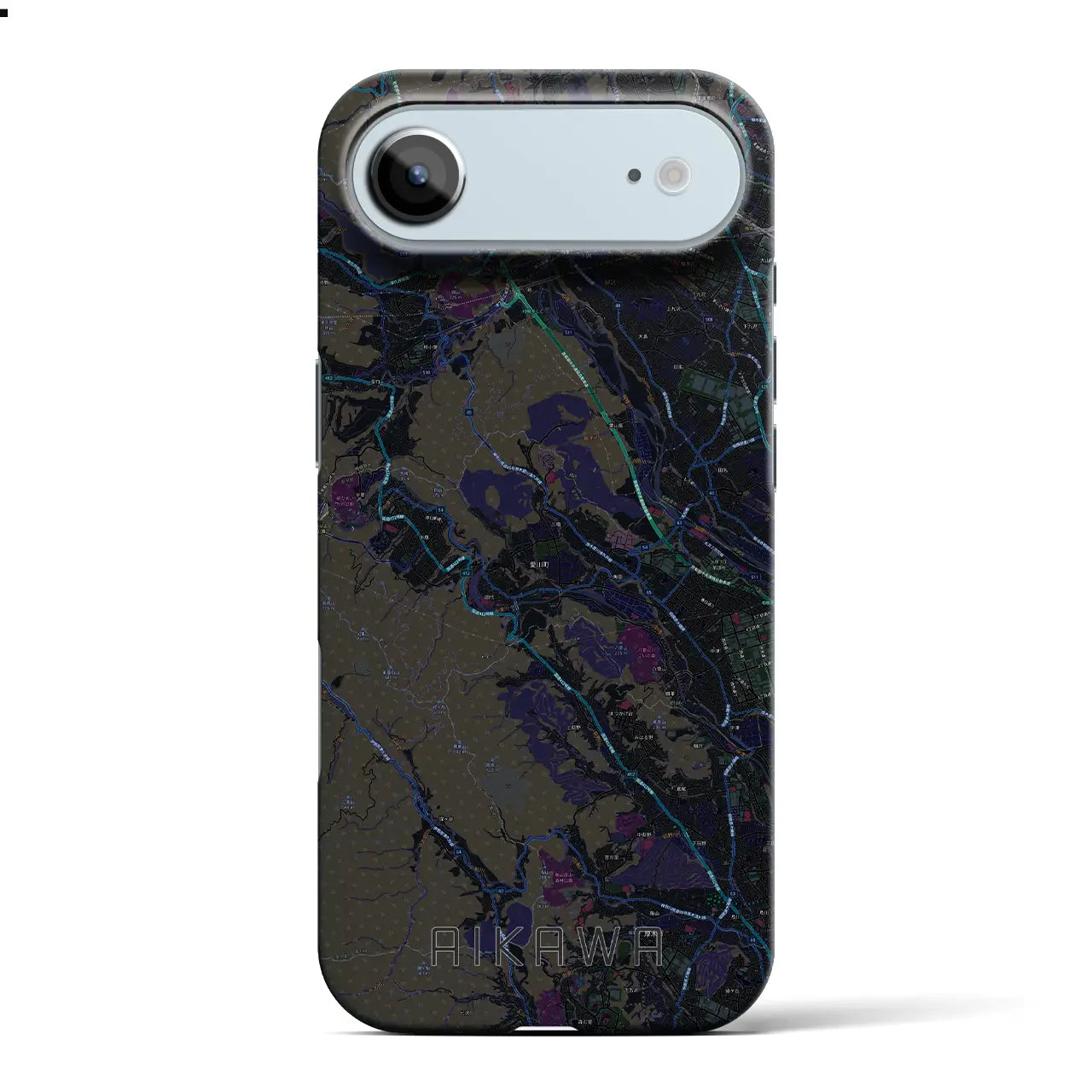 【愛川（神奈川県）】地図柄iPhoneケース（バックカバータイプ）