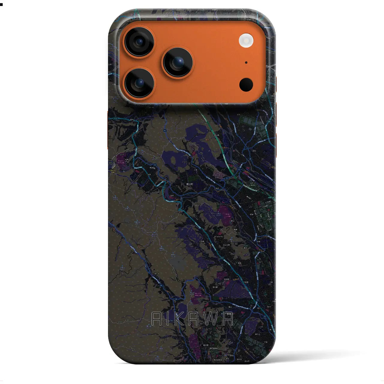 【愛川（神奈川県）】地図柄iPhoneケース（バックカバータイプ）