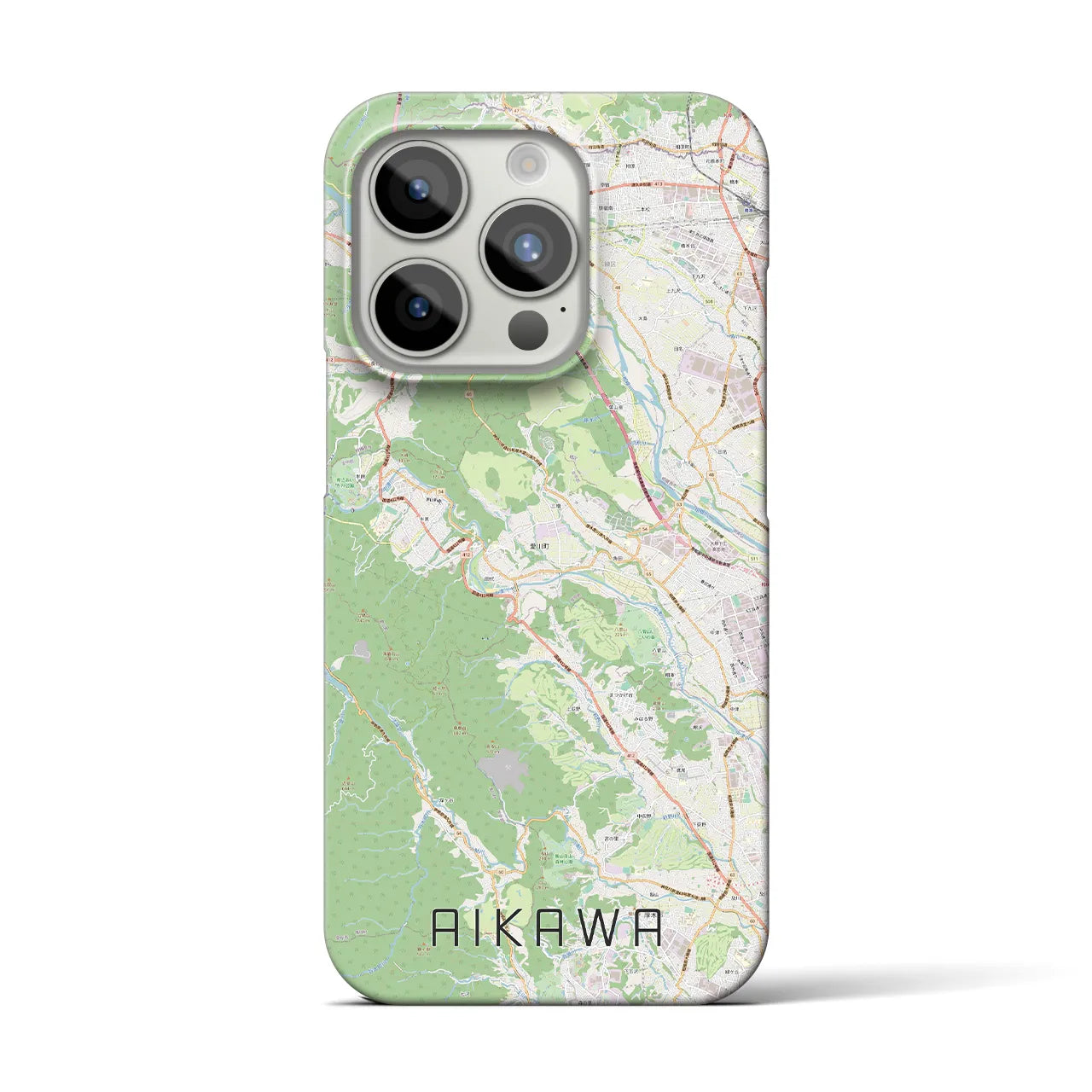【愛川（神奈川県）】地図柄iPhoneケース（バックカバータイプ）