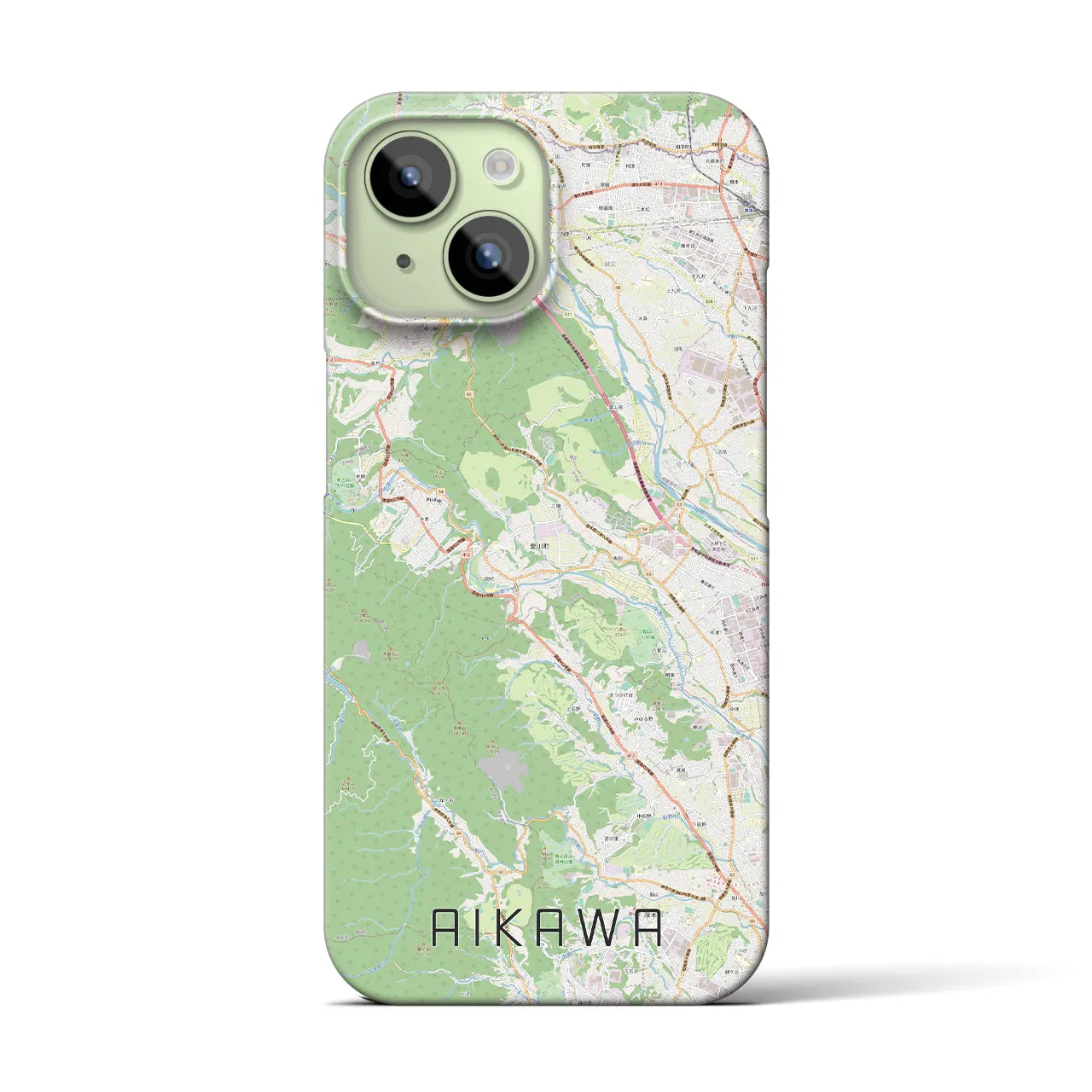 【愛川（神奈川県）】地図柄iPhoneケース（バックカバータイプ）