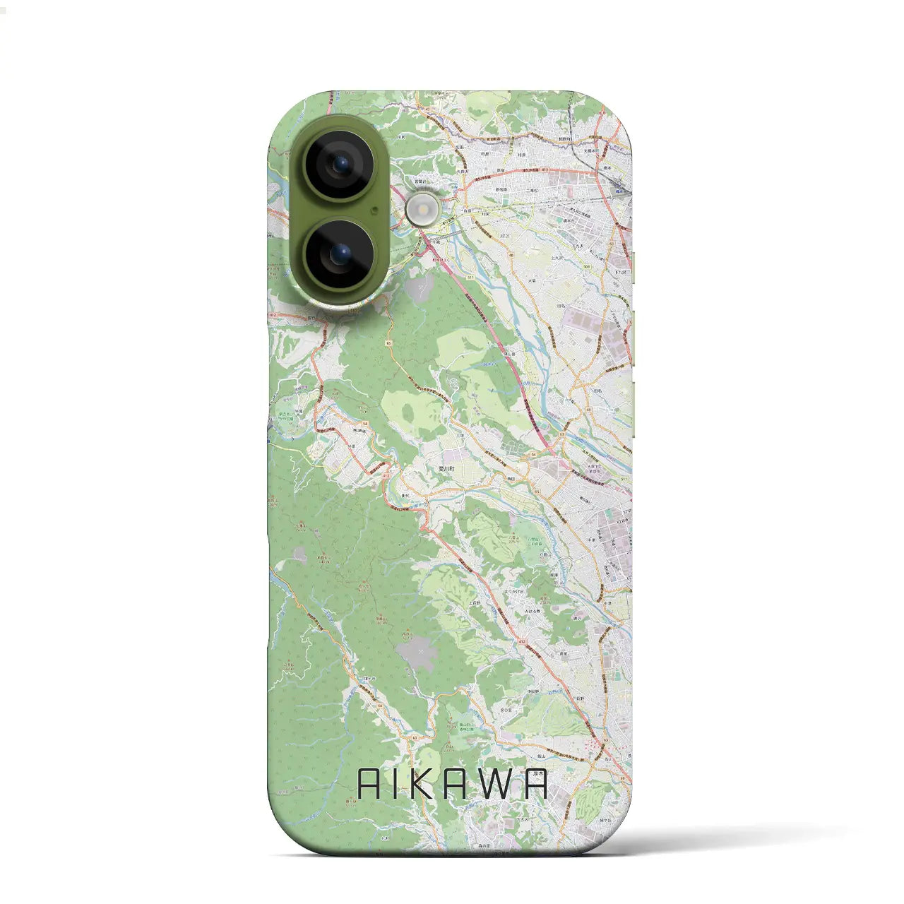 【愛川（神奈川県）】地図柄iPhoneケース（バックカバータイプ）