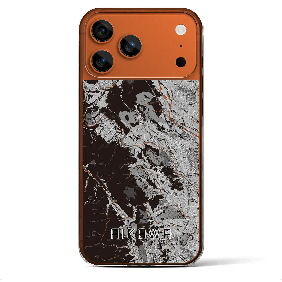 【愛川（神奈川県）】地図柄iPhoneケース（クリアタイプ）モノトーン・iPhone 17 Pro Max 用
