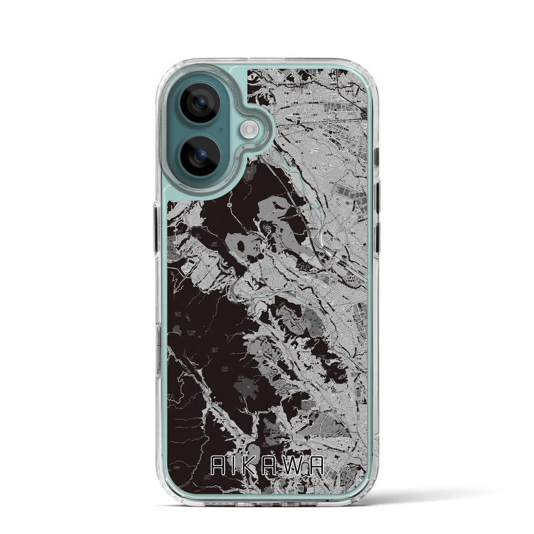 【愛川(神奈川県)】地図柄iPhoneケース(MagSafeタイプ)モノトーン・iPhone 16 Pro 用