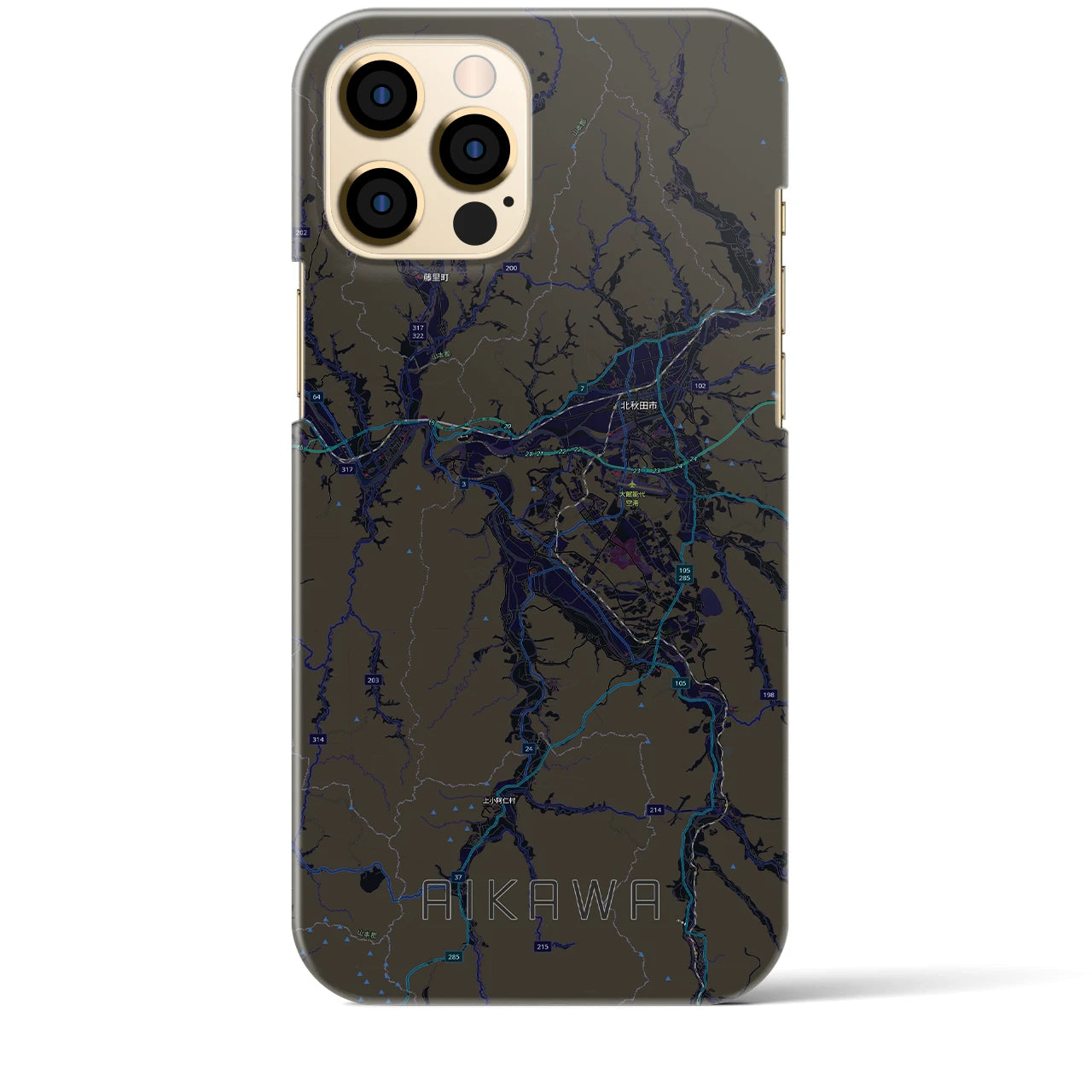 【合川（秋田県）】地図柄iPhoneケース（バックカバータイプ）
