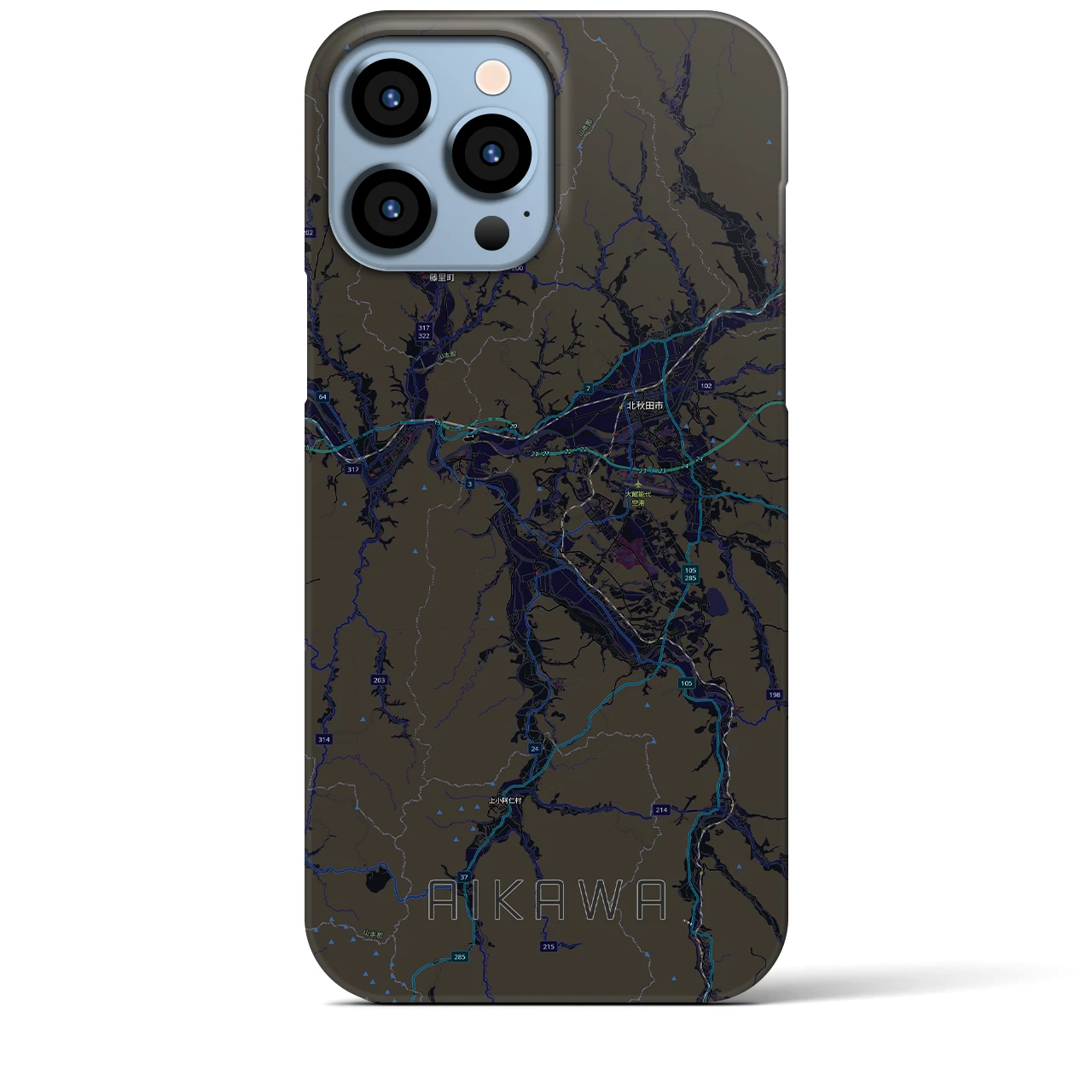 【合川（秋田県）】地図柄iPhoneケース（バックカバータイプ）