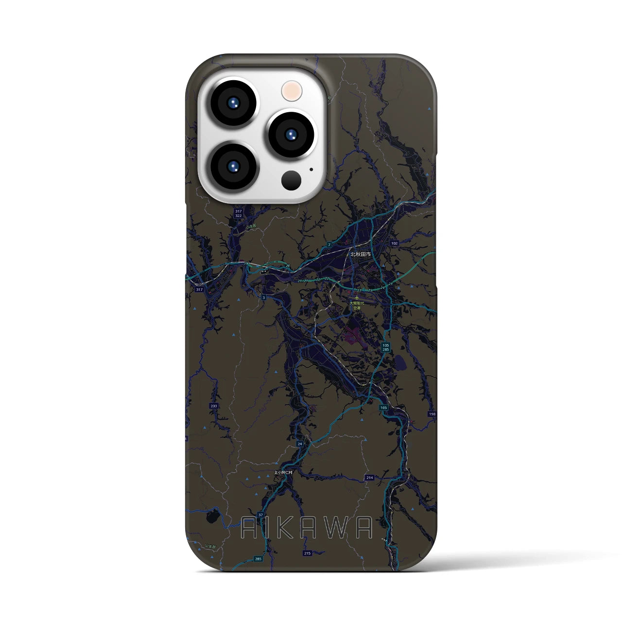 【合川（秋田県）】地図柄iPhoneケース（バックカバータイプ）