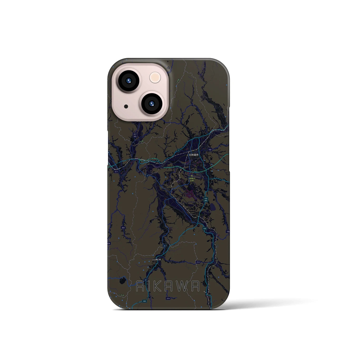 【合川（秋田県）】地図柄iPhoneケース（バックカバータイプ）