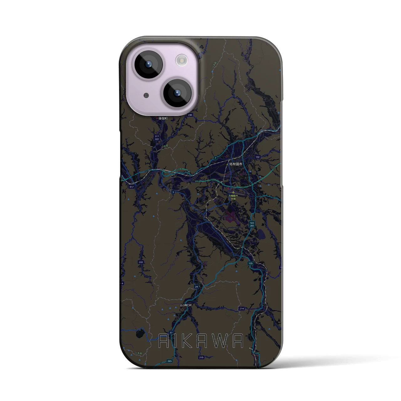 【合川（秋田県）】地図柄iPhoneケース（バックカバータイプ）