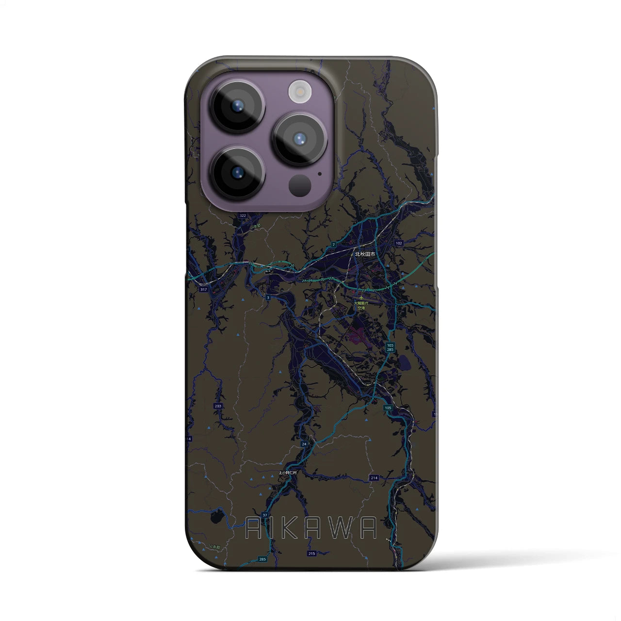 【合川（秋田県）】地図柄iPhoneケース（バックカバータイプ）