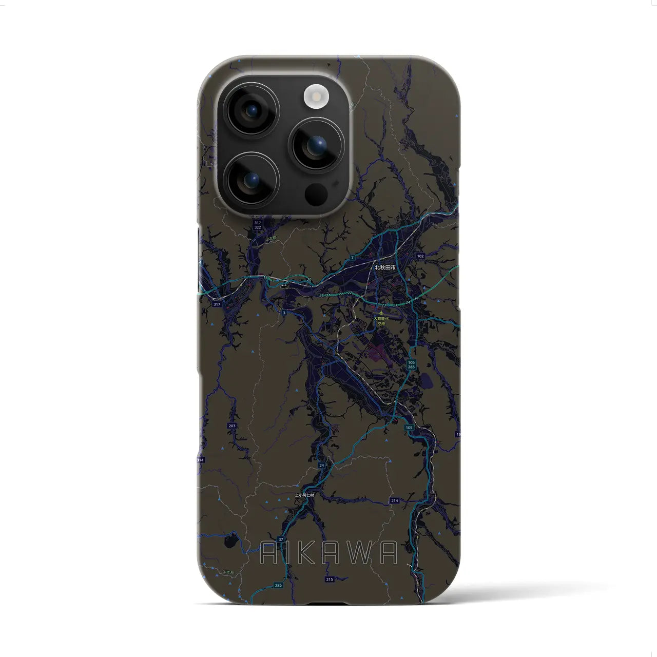 【合川（秋田県）】地図柄iPhoneケース（バックカバータイプ）