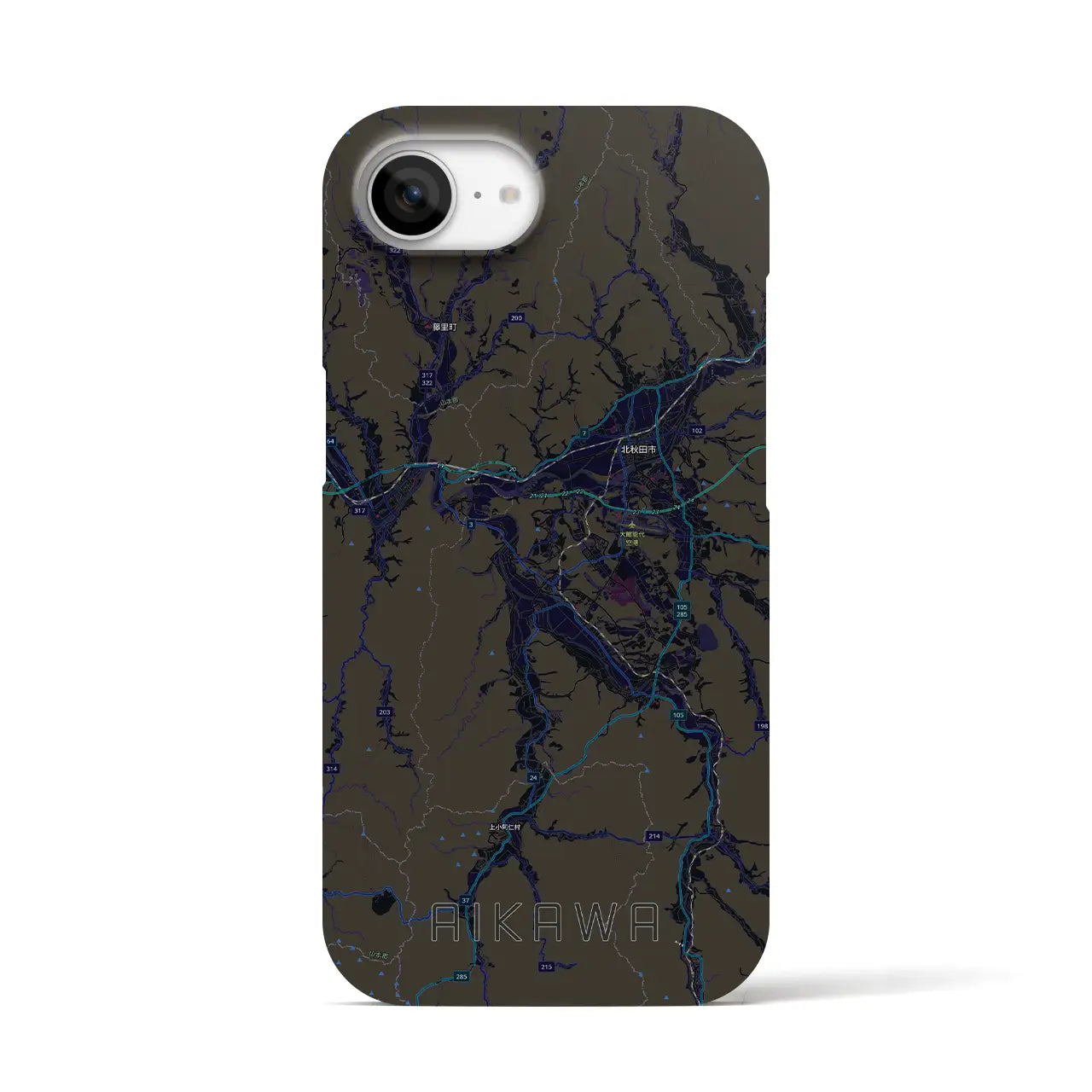 【合川（秋田県）】地図柄iPhoneケース（バックカバータイプ）