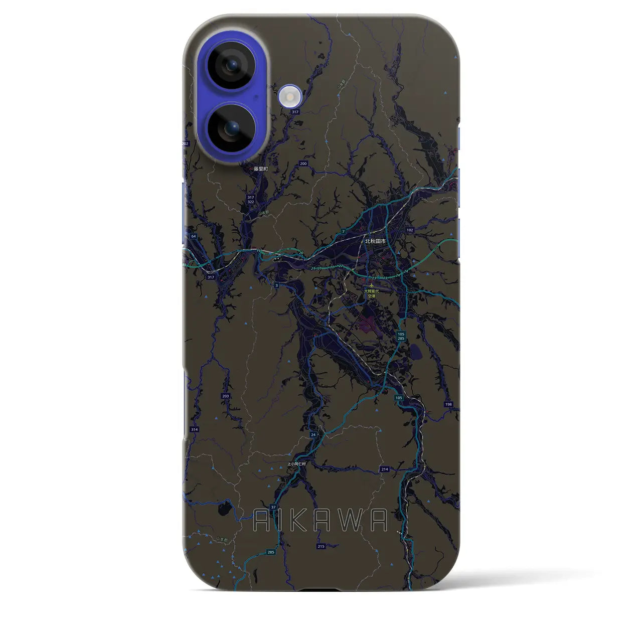 【合川（秋田県）】地図柄iPhoneケース（バックカバータイプ）