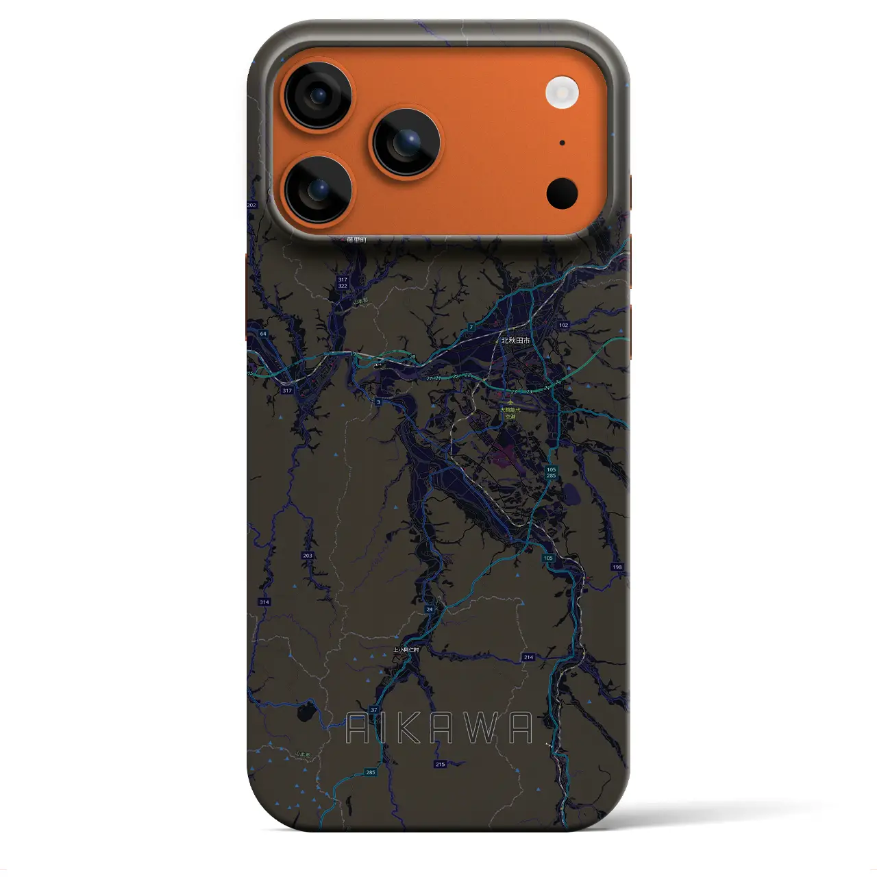 【合川（秋田県）】地図柄iPhoneケース（バックカバータイプ）